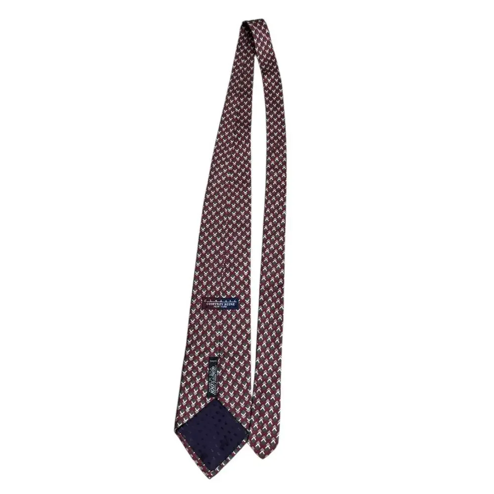 Geoffrey Beene Silk Tie USA Made Diamond Pattern Italian Fabric Classic